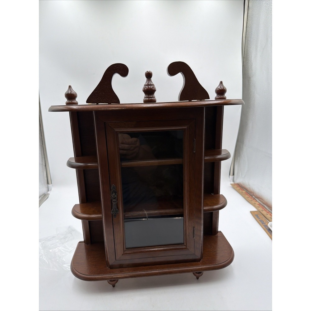 VTG Mini Curio Display Cabinet Glass Door Wall Hanging or Free Standing Trinkets